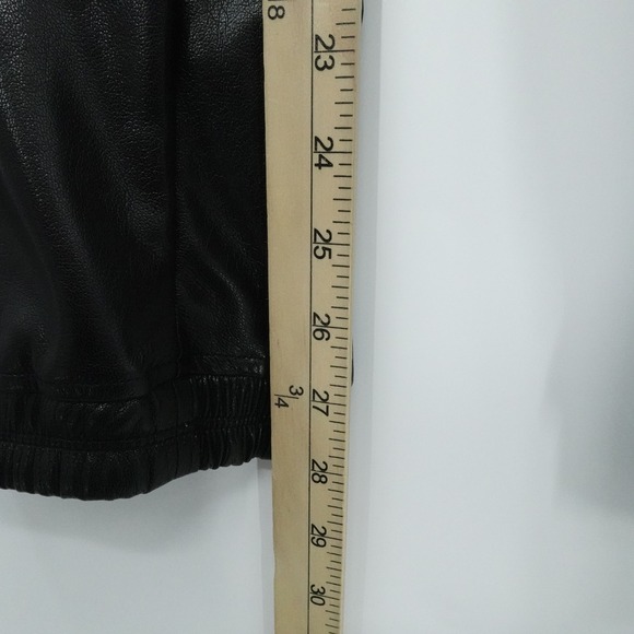 Melissa Nepton Kaja Pants Womens XL‎ Black Faux Leather Jogger Minimalist Casual - Picture 6 of 11